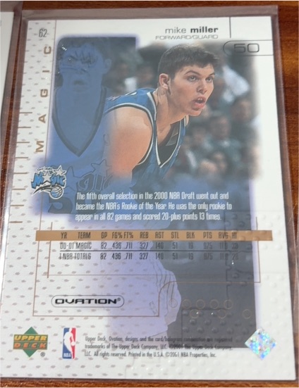 2001-02 Upper Deck Ovation #62 Mike Miller — front