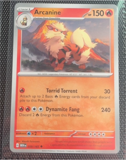 2023 Pokemon Scarlet & Violet 151 #059 Arcanine — front