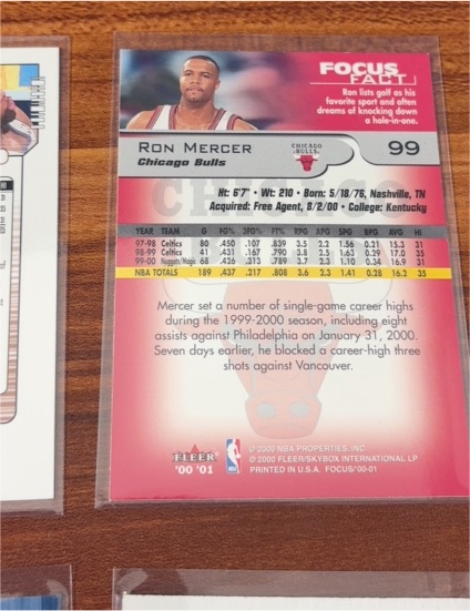2000-01 Fleer Focus #99 Ron Mercer — front