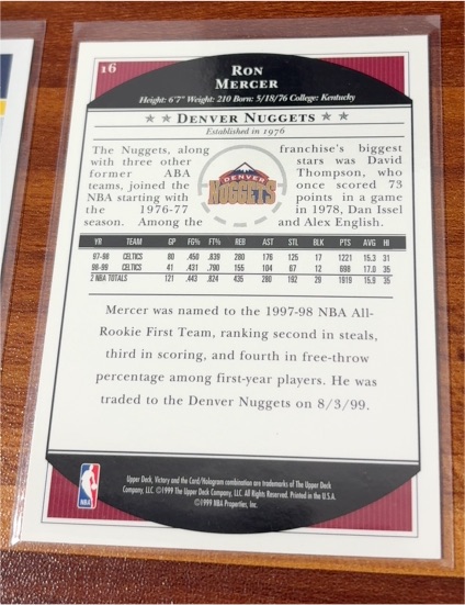 1999-00 Upper Deck Victory #16 Ron Mercer — front
