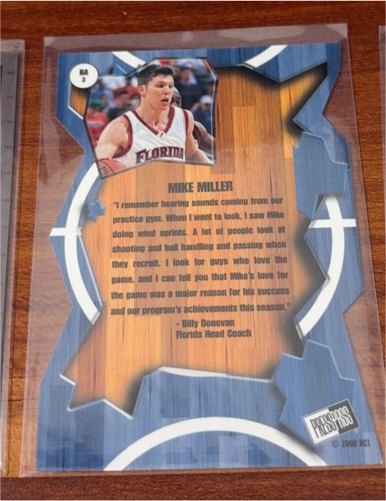 2000 Press Pass #BA3 Mike Miller — front
