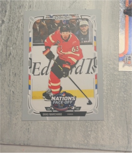 2025-26 O-Pee-Chee #539 Brad Marchand 4 Nations Face-Off Team Canada — front