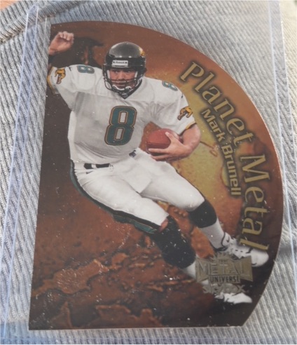 1999 SkyBox Metal Universe Planet Metal #4PM Mark Brunell — front