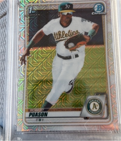 2020 Bowman Chrome #BCP-145 Robert Puason Mega Box Mojo Refractor — front