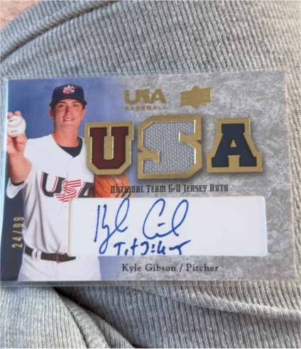 2009 Upper Deck USA National Team Game Jersey #USA-KG Kyle Gibson Auto — front