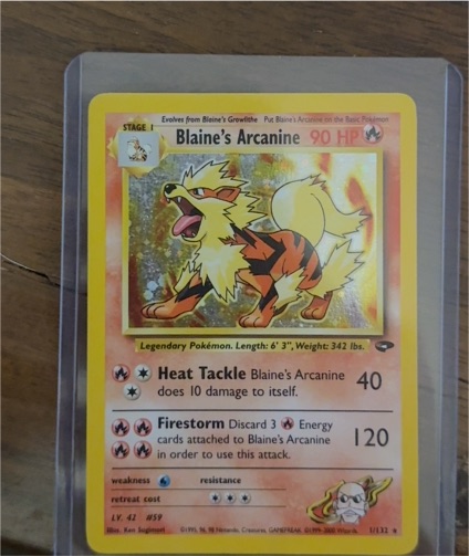 2000 Pokémon Gym Challenge #1 Blaine's Arcanine — front