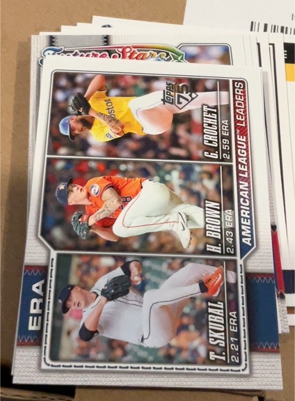 2026 Topps Series 1 #327 AL ERA Leaders T. Skubal H. Brown G. Crochet — front