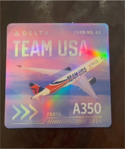 2024 Delta Air Lines Trading Cards Limited Edition Team USA Paris A350 #63 — front