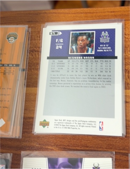 1996-97 Upper Deck #97 Desmond Mason — front