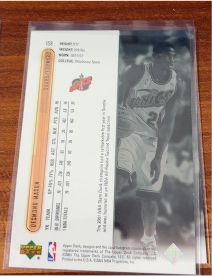 2001 Upper Deck #159 Desmond Mason — front