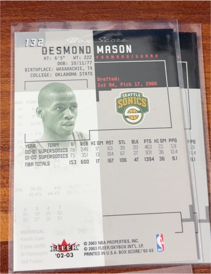 2002-03 Fleer Box Score #132 Desmond Mason — front