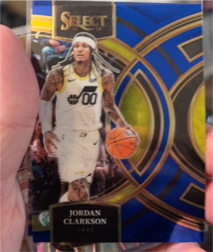 2023-24 Panini Select Premier Level Blue Prizm #168 Jordan Clarkson — front