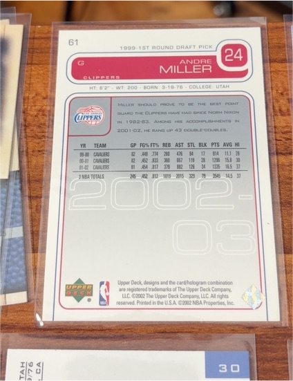 2002-03 Upper Deck #61 Andre Miller — front