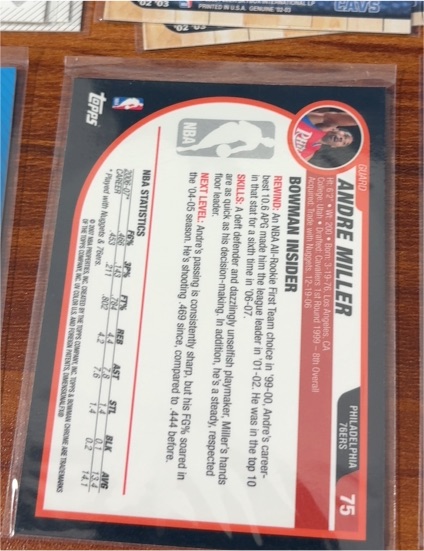 2007-08 Topps Bowman #75 Andre Miller — front