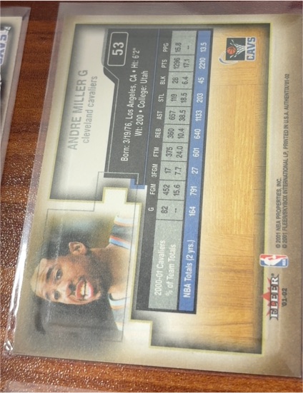 2001 Fleer #53 Andre Miller — front