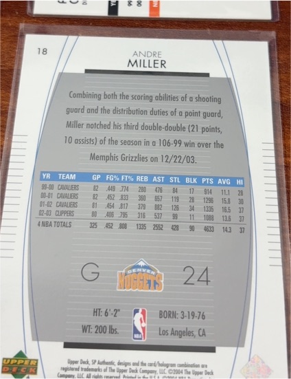 2002-03 Upper Deck #18 Andre Miller — front