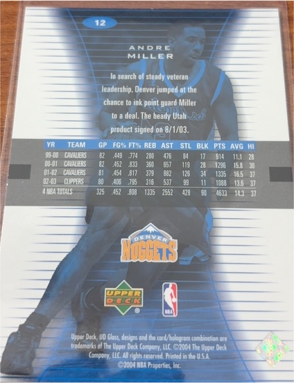 2002-03 Upper Deck #12 Andre Miller — front
