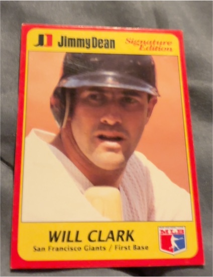 1991 Jimmy Dean Signature Edition #1 Will Clark — front