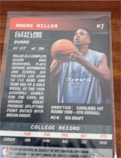 1999-00 Stadium Club #183 Andre Miller Rookie Card — front