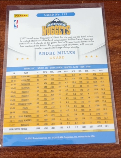 2012 Panini #113 Andre Miller — front