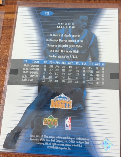 2004 Upper Deck #12 Andre Miller — front