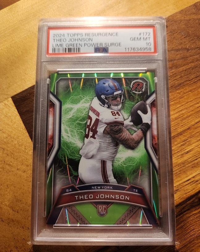 2024 Topps Resurgence #172 Theo Johnson Lime Green Power Surge — front
