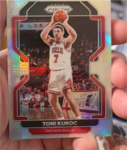 2021-22 Panini Prizm #247 Toni Kukoc Silver Prizm Chicago Bulls — front