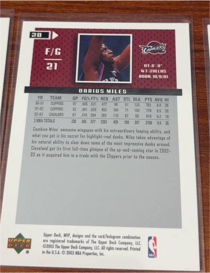 2002 Upper Deck MVP #21 Darius Miles — front