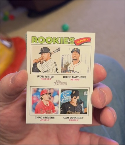 2026 Topps Heritage #374 Rookie Shortstops Ryan Ritter Brice Matthews Chad Stevens Cam Devanney — front