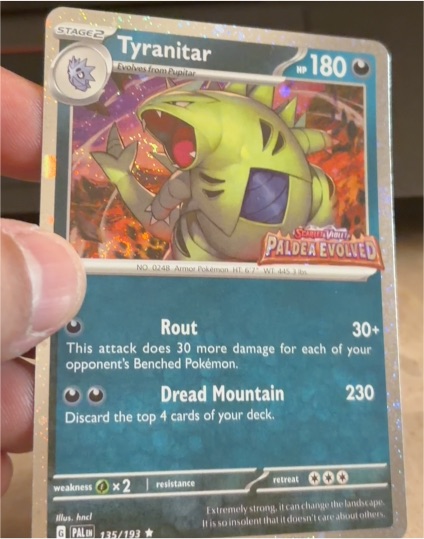 2023 Pokémon Paldea Evolved #135 Tyranitar — front