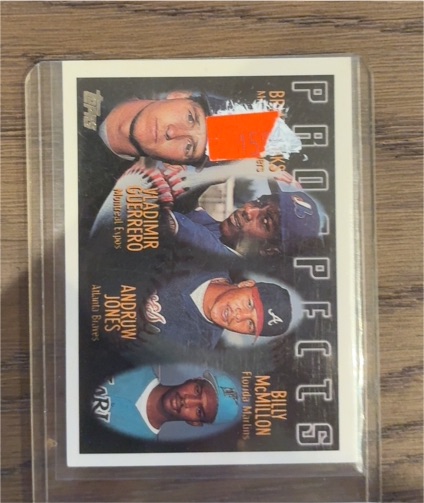 1996 Topps #435 Prospects Vladimir Guerrero, Andruw Jones, Billy McMillon, Brian Banks — front