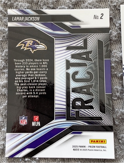 2025 Panini Prizm Football #2 Lamar Jackson — front