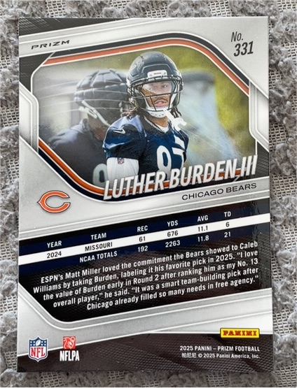 2025 Panini Prizm #331 Luther Burden III — front