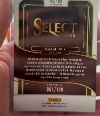2025 Panini Select #160 Max Muncy Premier Level — front