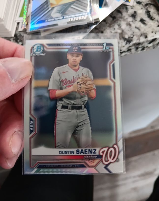 2021 Bowman Chrome Draft #BDC-14 Dustin Saenz — front