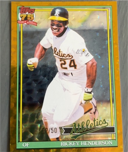 2026 Topps Series 1 #T91-52 Rickey Henderson Crackle Foil — front