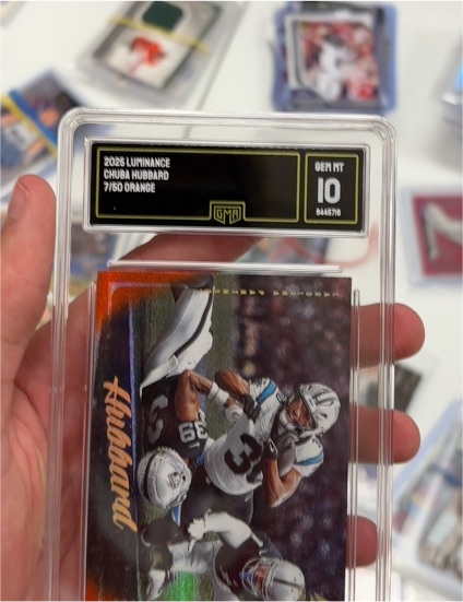 2025 Panini Luminance #83 Chuba Hubbard Orange /50 — front