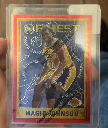 1995-96 Topps Finest #252 Magic Johnson — front