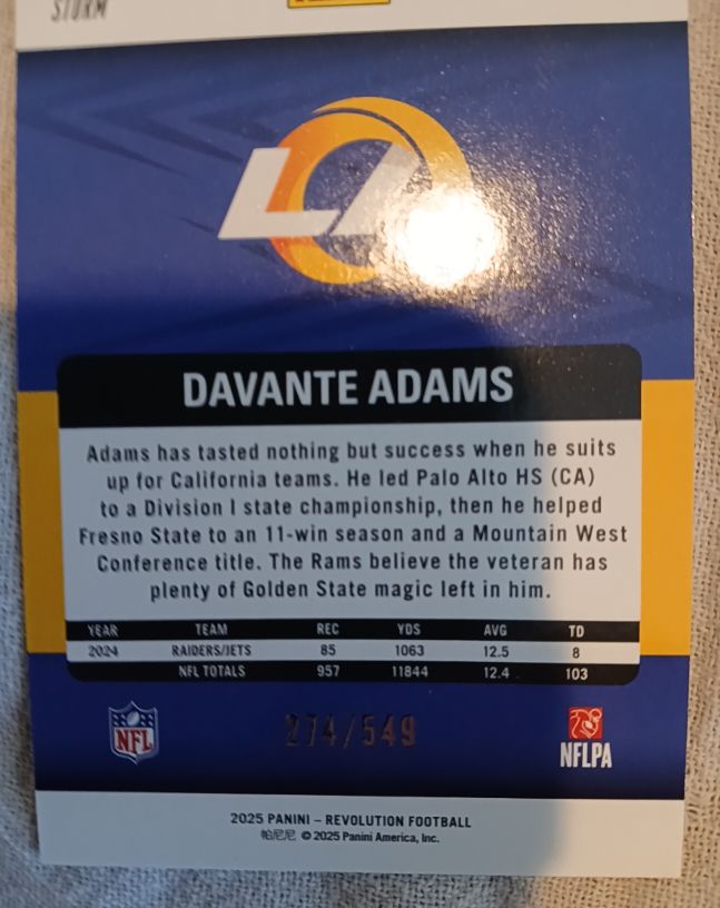 2025 Panini Donruss Bomb Squad #BS-DAS Davante Adams — front