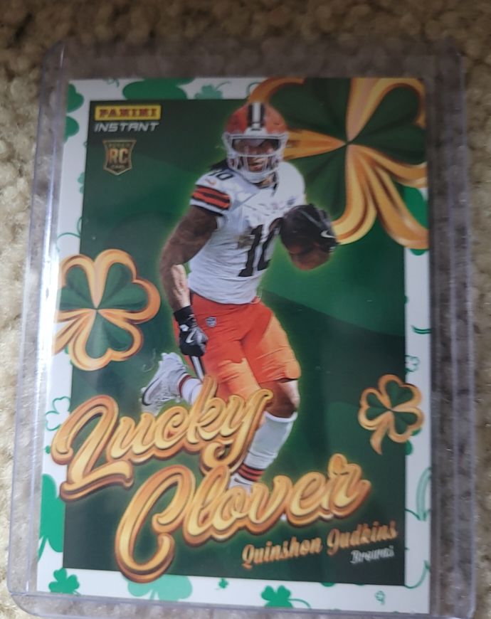 2025 Panini Instant #13 Quinshon Judkins Lucky Clover Rookie — front