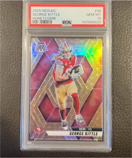 2025 Panini Mosaic #46 George Kittle Honeycomb — front