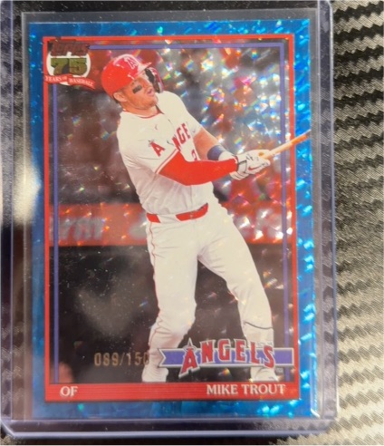 2026 Topps Series 1 #T91-1 Mike Trout 35th Anniversary Crackle — front