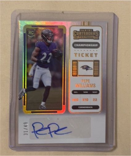 2022 Panini Contenders Championship Ticket #266 Pepe Williams — front