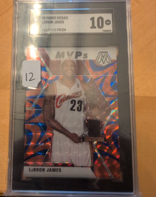 2019-20 Panini Mosaic #298 LeBron James MVPs Reactive Prizm — front