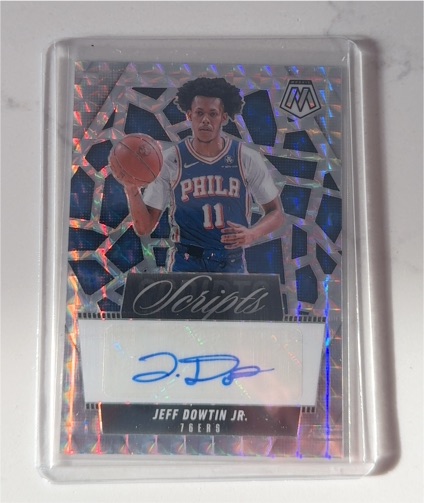 2024-25 Panini Mosaic #MS-JDJ Jeff Dowtin Jr Silver Mosaic Scripts Auto — front