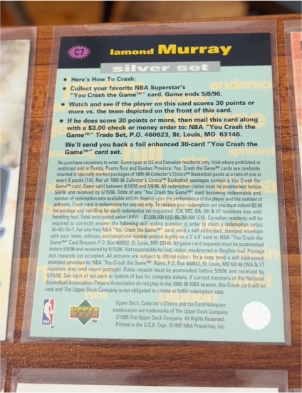1995-96 Upper Deck Collector's Choice #C7 Lamond Murray Silver Set — front