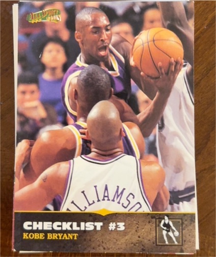 1996 Score Board All Sport Plus #150 Kobe Bryant Checklist #3 — front