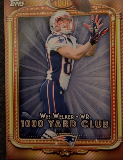 2013 Topps #14 Wes Welker 1000 Yard Club — front