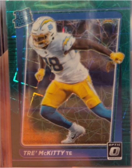 2021 Panini Donruss Optic #284 Tre' McKitty Green Velocity Rated Rookie — front