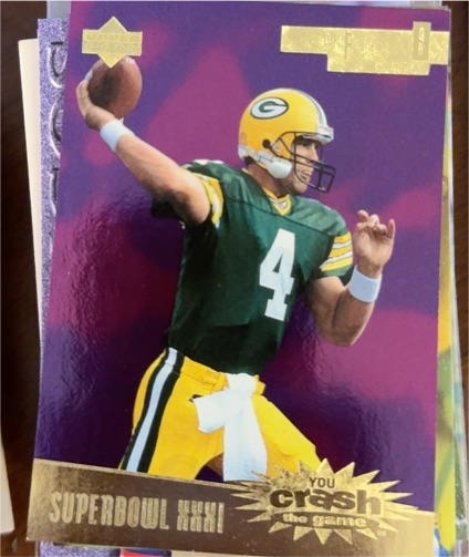 1997 Upper Deck You Crash the Game Super Bowl XXXI #SB1 Brett Favre — front